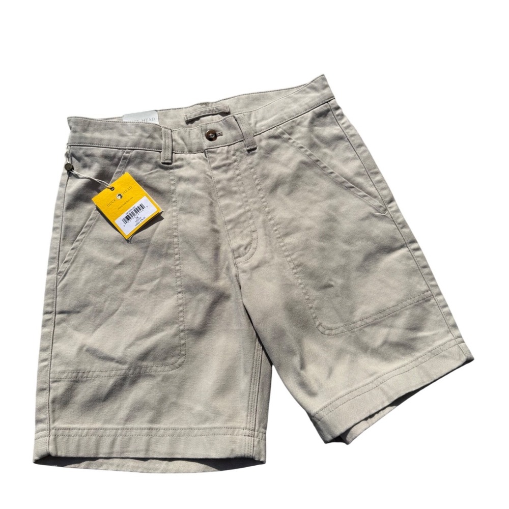 Duck Head Mens Khaki Canvas Shorts Tan Heavy Duty Cotton Outdoor Size 28 NWT